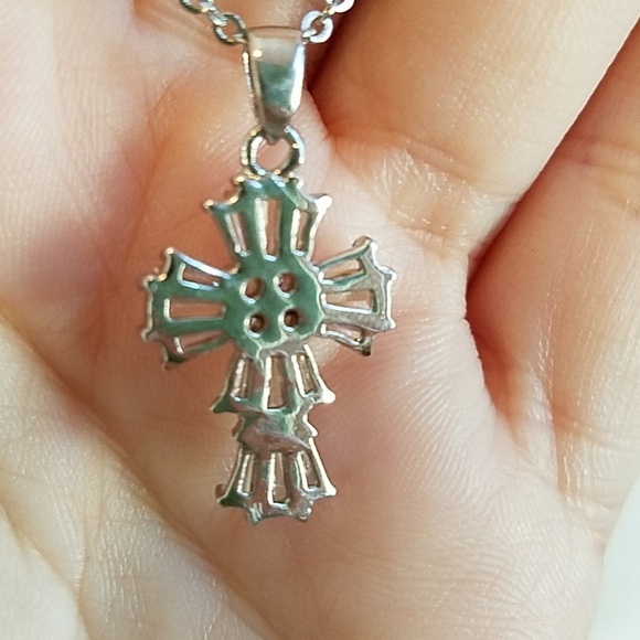 Stone Cross Necklace - Picture 3 of 4